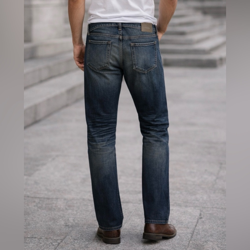 Baldwin Men's Dark Blue Straight Jeans